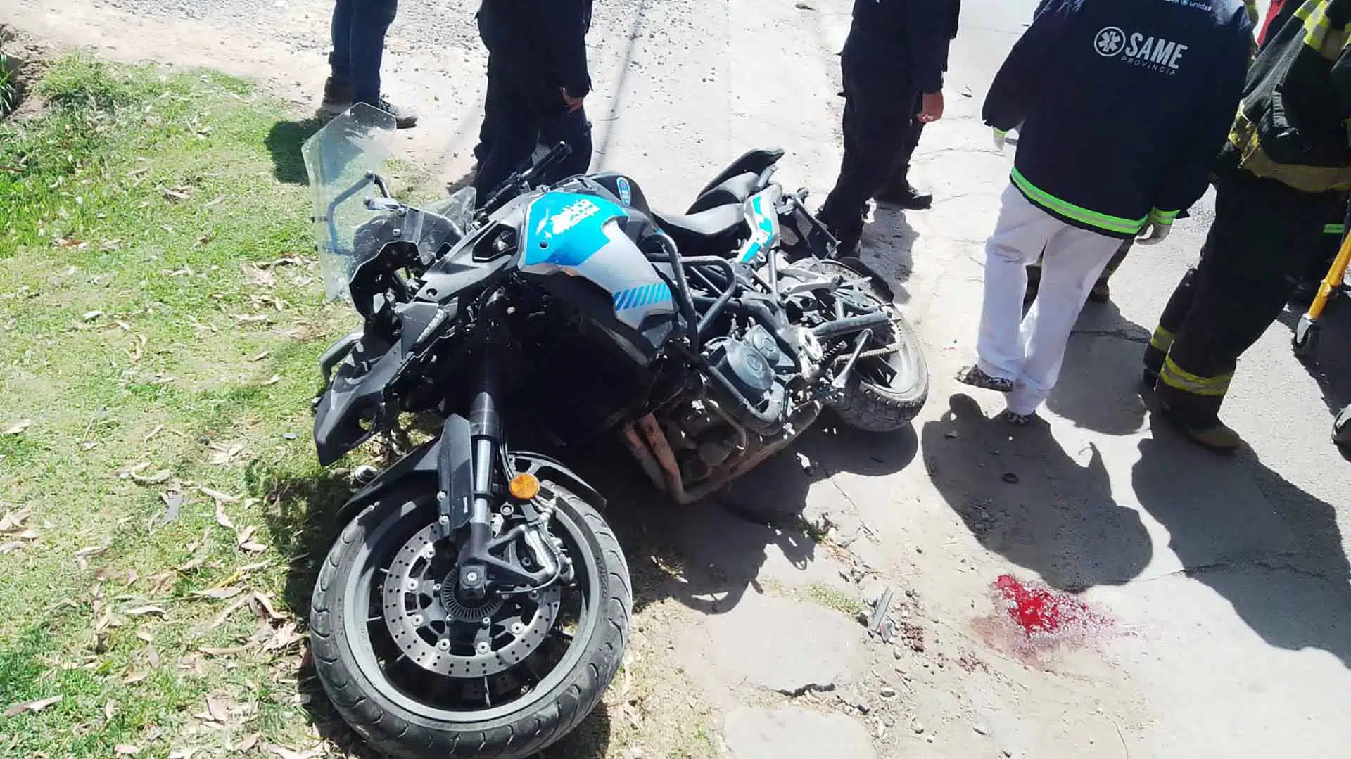 Accidente policía moto
